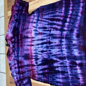 Tie-Dye Short Sleeve Tee in Purple and Pink